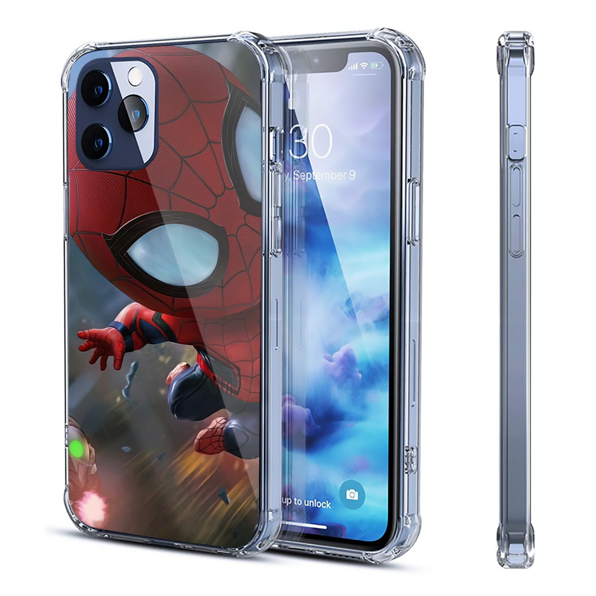 （画像用） Spider Man スパイダーマン 【iPhone 12シリーズ対応】透明スマホケース（クリアソフトケース）